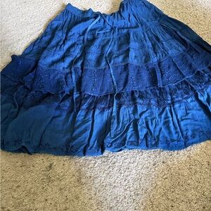 The Pyramid Collection Deep Blue Maxi Skirt